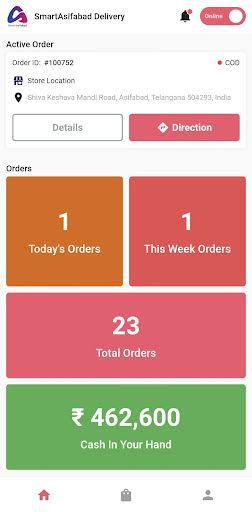 Android application SmartAsifabad Delivery screenshort