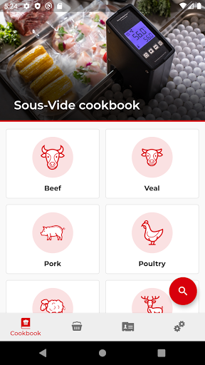 Android application VAC-STAR SOUS-VIDE screenshort