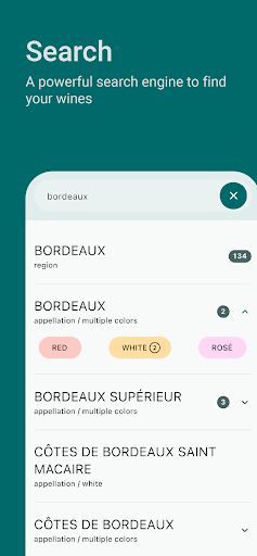 Android application MyWine - Cellar manager screenshort