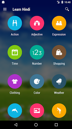 Android application Learn Hindi screenshort