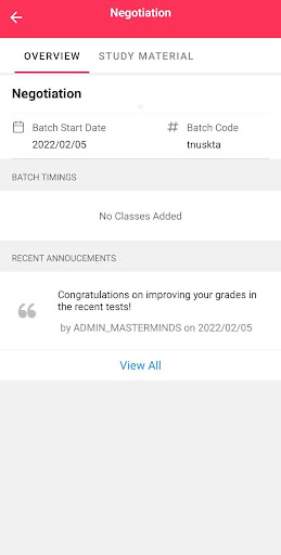 Android application Masterminds Online Classes screenshort