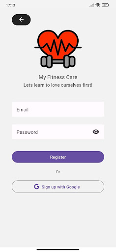 Android application My Fitness Care screenshort