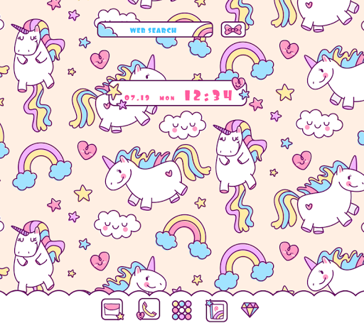 Android application Endearing Unicorns Theme screenshort