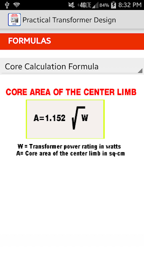 Electrical- Transformer Design Screen 3