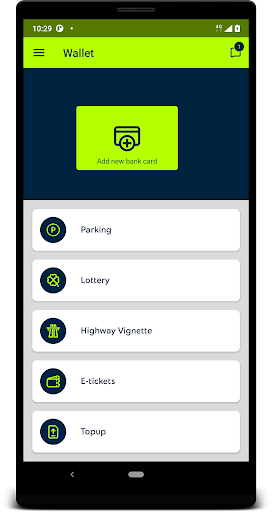 Android application Yettel Wallet screenshort