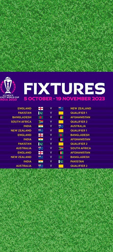Android application Cricket WorldCup 2023 Schedule screenshort