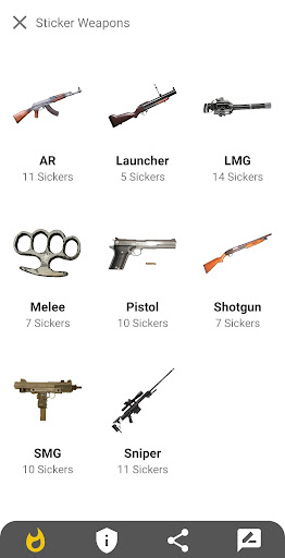 Android application Sticker Weapon FFF FF screenshort