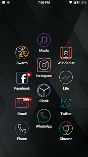 Amoled Lines Icon Pack Ekran görüntüsü