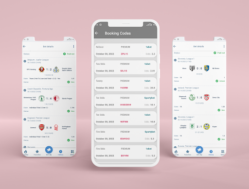 Android application Sports betting - booking codes screenshort