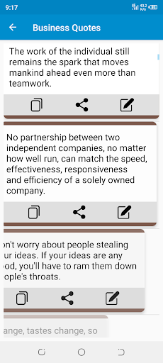 Business Quotes App Screen 2