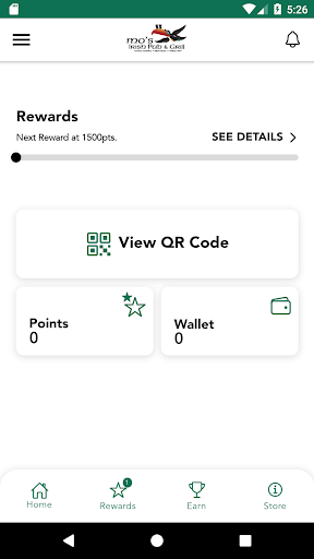 Mos Irish Pub Rewards Screen 2