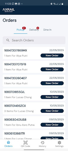 Android application Axrail Merchant screenshort