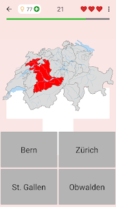 Swiss Cantons - Map & Capitals Unknown