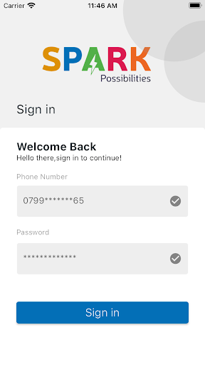 Spark Possibilities Field App Screen 2