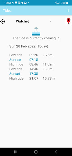 Android application Tides screenshort