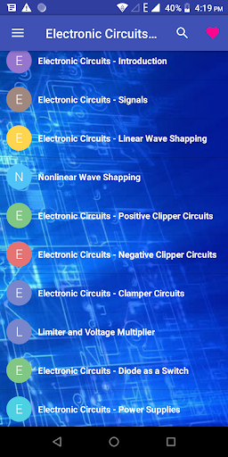 Android application Electronic Circuits Pro screenshort