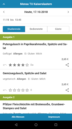 Mensa Kaiserslautern Screen 2
