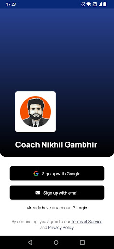 Android application Coach Nikhil Gambhir screenshort