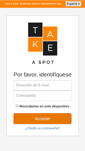 Android application Take a spot | Gestión de espac screenshort
