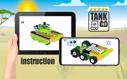 Tank Building Instruction bricks for WEDO 2.0