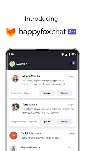 Android application HappyFox Chat 2.0 screenshort