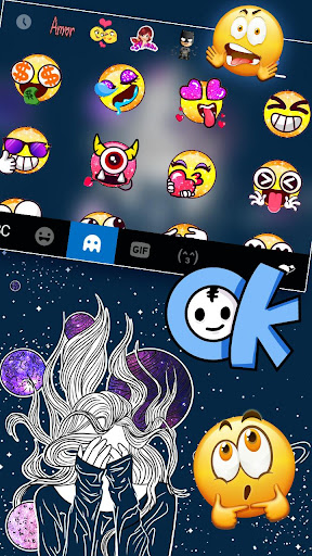 Galaxy Girl Keyboard Theme Screen 3