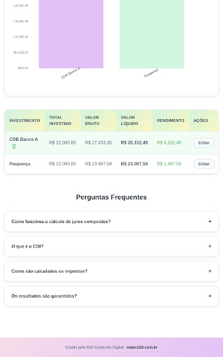 Comparador de Investimentos