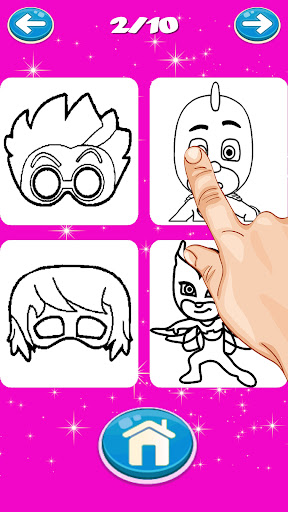 Pj heroes Coloring Book mask Screen 2