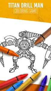 Titan Drill Man Coloring