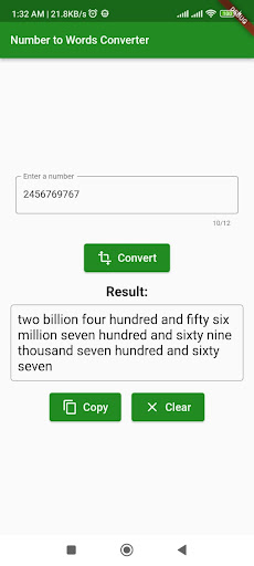 numbers to words - offline Screen 3
