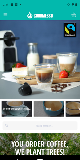 Android application Gourmesso.com Espresso Pods screenshort