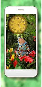 Jungles Butterflies Clock