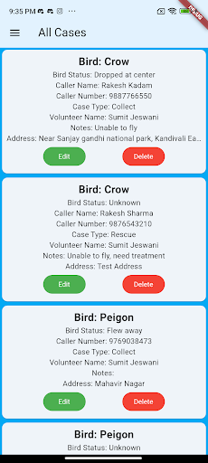 Save Birds Admin Screen 2