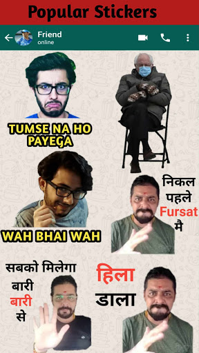 Hindi Stickers (हिंदी स्टीकर) Screen 3