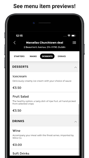 Marsellas Churchtown App Screen 2