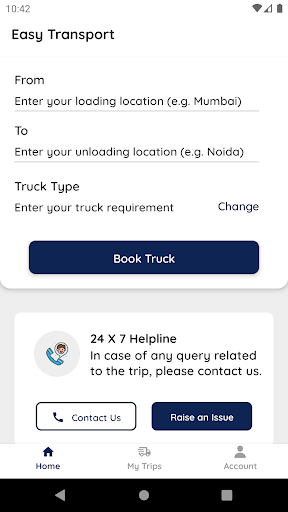 Android application Easy Transport screenshort