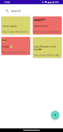 Android application Notes screenshort