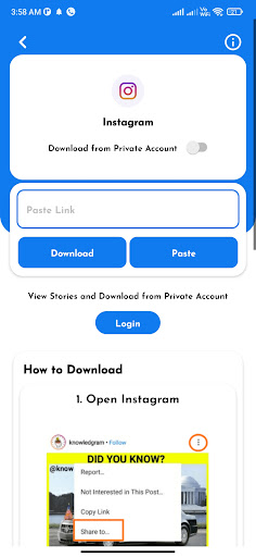 Android application SocialVidLoader screenshort