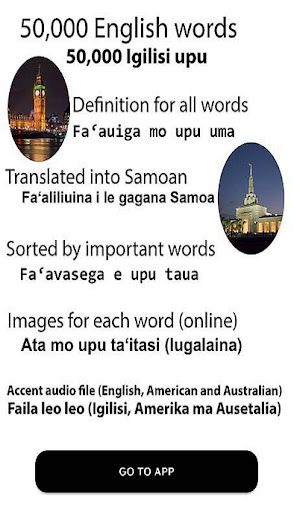 Android application English samoan dictionary screenshort