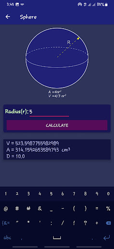 Volume calculator - 3D shapes