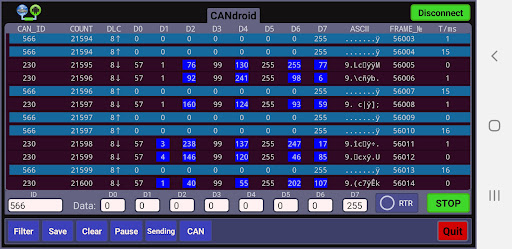 CANdroid CAN-bus Analyzer Screen 3