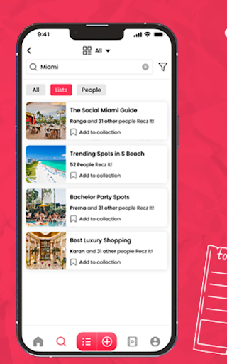 Screenshot of Recz-Social Recommendation App