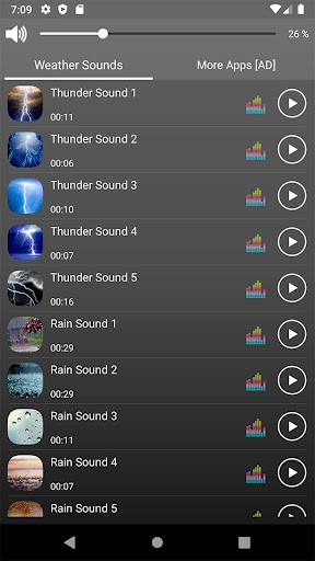 Weather Sounds and Wallpapers Screen 2