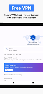 Opera browser with VPN Screenshot