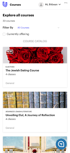 Android application JewishU screenshort