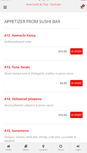 Vine Sushi and Thai - Durham