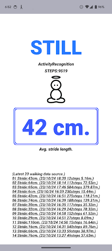 Android application Walking analyzer screenshort
