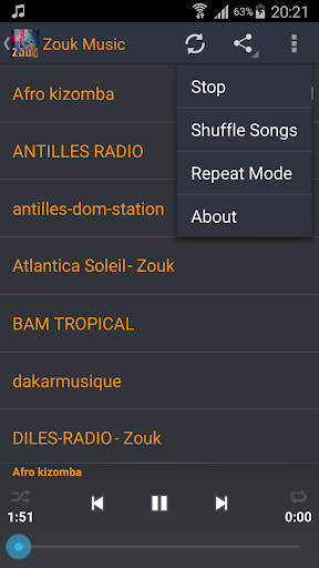 Zouk Music ONLINE Screen 2