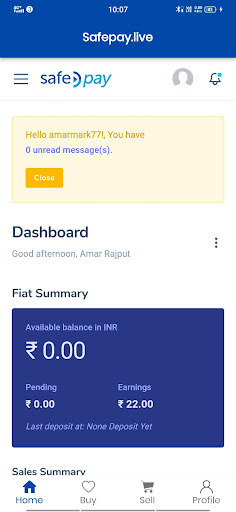 Safepay - Buy Sell Crypto Screen 2