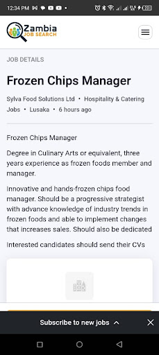 Job Search Zambia Screen 2